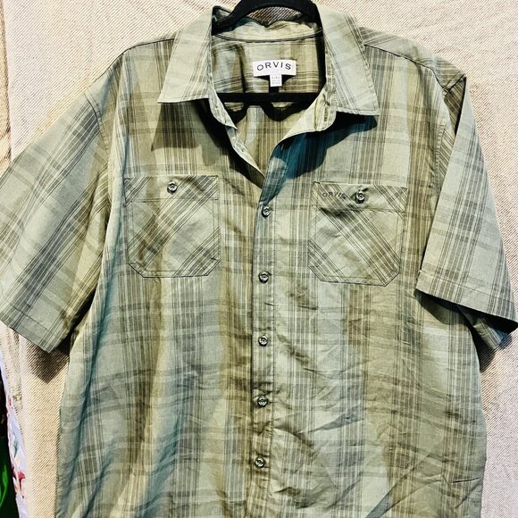 Orvis men's Short Sleeve Shirt XL/EG 2 Pockets button down - Picture 1 of 4